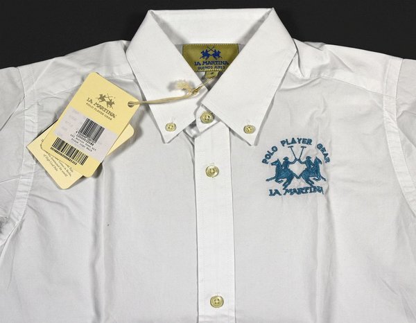 La Martina Kinder Hemd Polo Player Gear weiß G44 Kinder Blusen Hemden 17-1249
