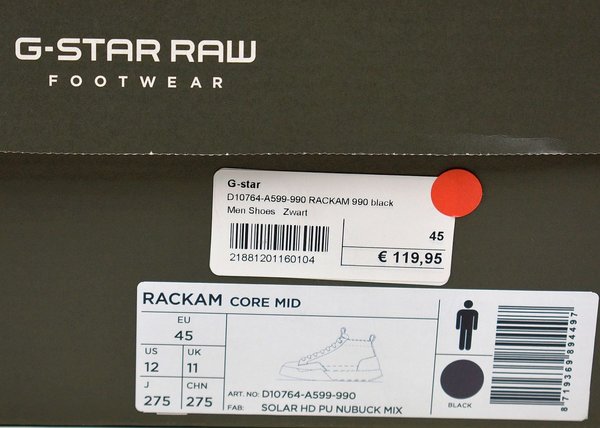 G-STAR RAW Herren Sneaker Gr.45 Herrenschuhe Marken Herren Schuhe 25061900