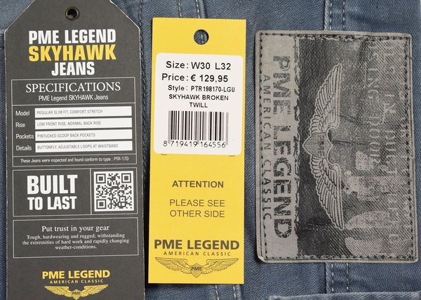 PME Legend Skyhawk Jeans PTR198170-LGU Stretch W30L34 Herren Jeans Hosen 3-044