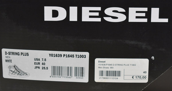 Diesel D-String Plus Herren Sneaker Y01639 Gr.40 Diesel Herren Schuhe 27061901