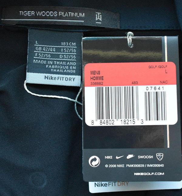 Nike Dri-FIT Tiger Woods Gefüttertes Herren Poloshirt nur für Selbstabholer! KEIN VERSAND! 42022300